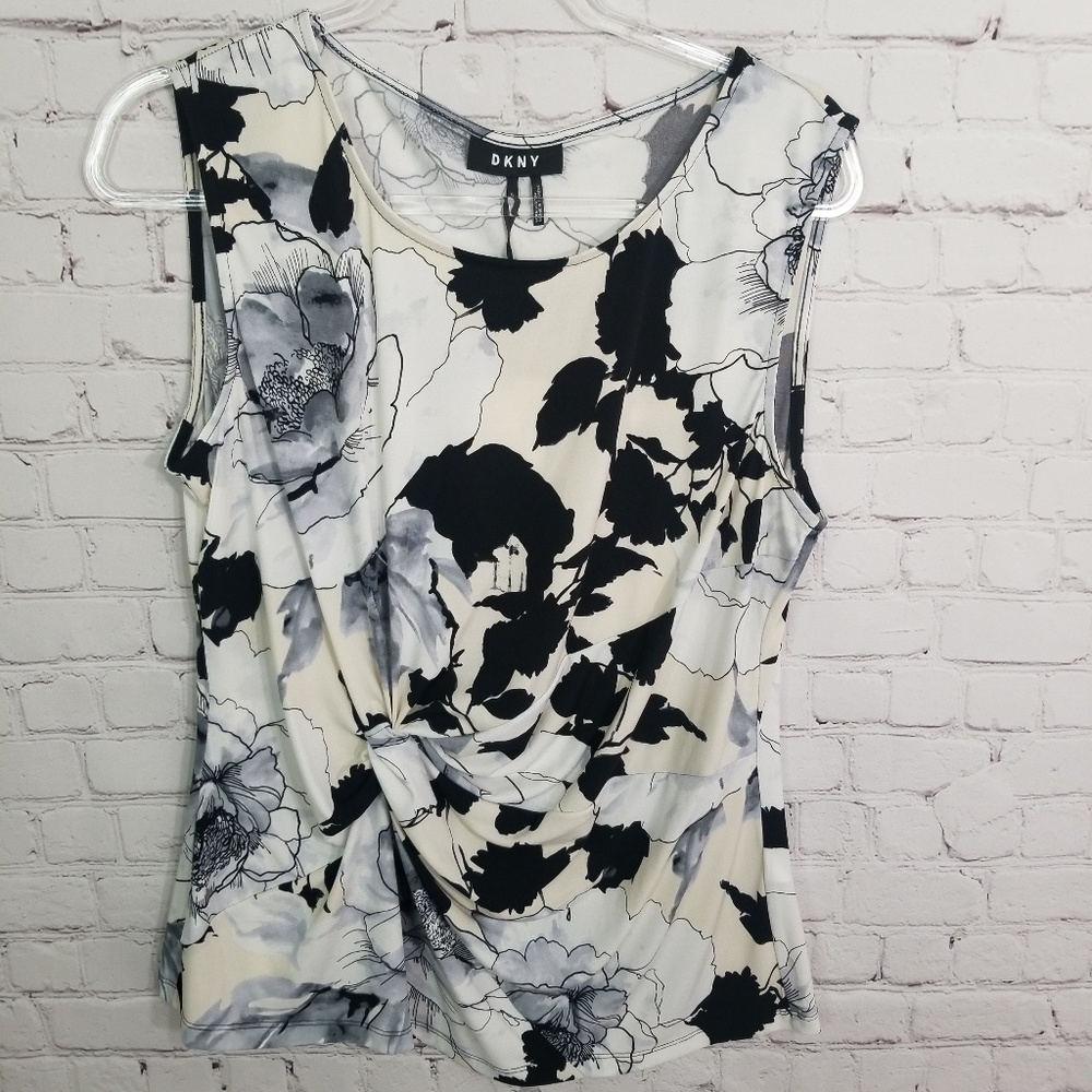 DKNY Age of Decadence side knot sleeveless blouse